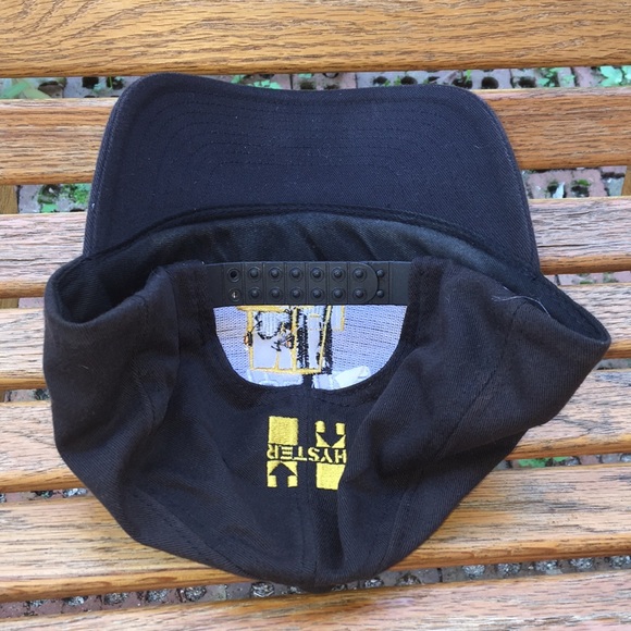 Hyster forklifts hat 6 panel faded Black SnapBack baseball style cap - Picture 3 of 12
